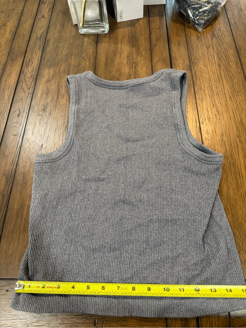 Heather Gray Ribbed Tank Top athleisure - Picture 4 of 5
